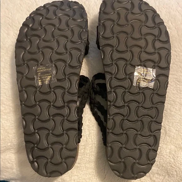 Woman’s Black Braided Sandals 10m - Picture 3 of 5